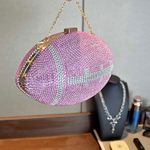 Posh Pink Dazzling Football 🏈 Clutch Bag - Picture 5 of 5
